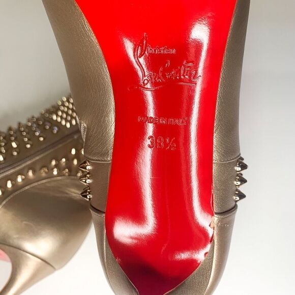 Christian Louboutin Calfskin Perle Spike Hongroise 85 Ankle Boots EU 38.5 US 8.5 - Picture 11 of 11